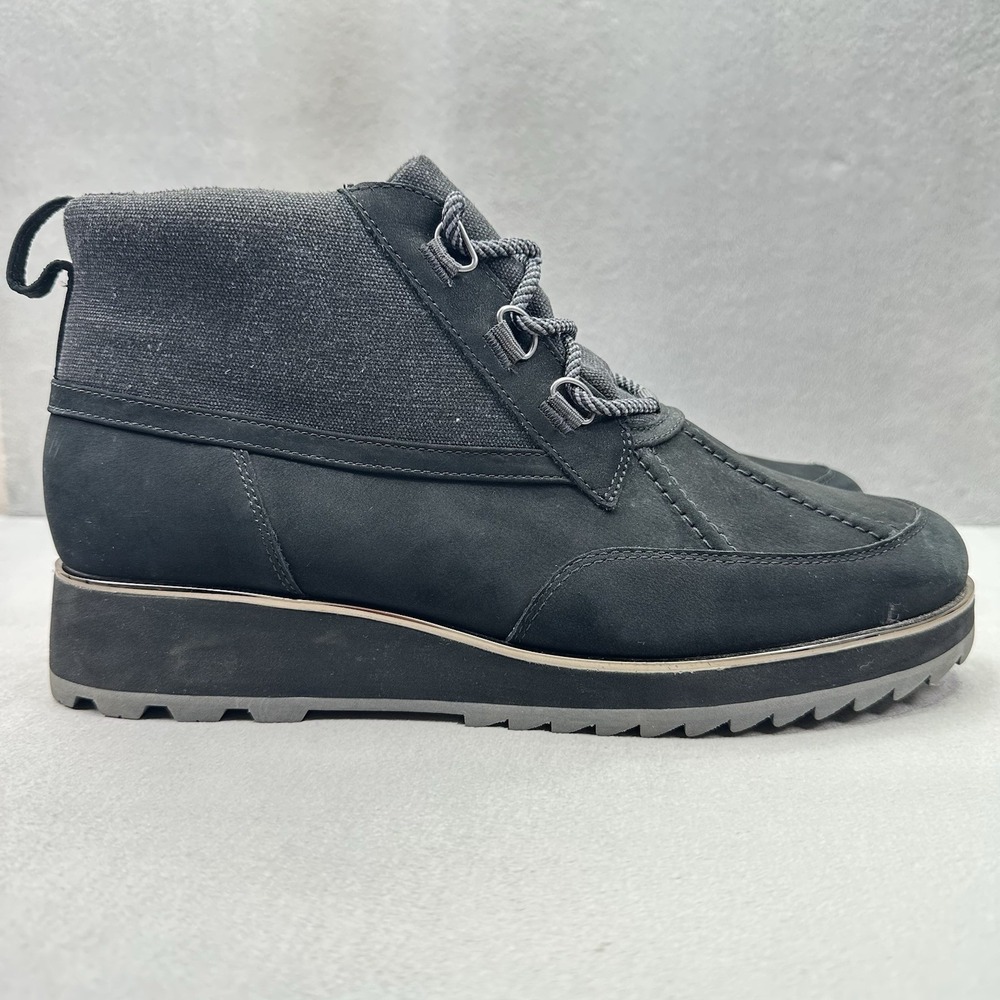 Vionic Nolan Womens Size 11 Hiking Boots Black Leather Waterproof Arch Support